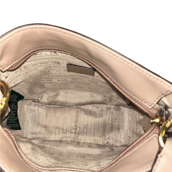 Ralph Lauren Tan Leather Crossbody Bag with Gold Accents - Picture 13 of 14